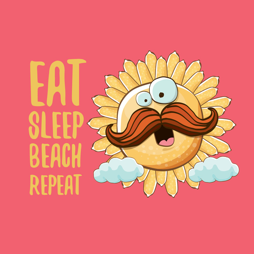 Eat sleep beach summer poster template vector 16