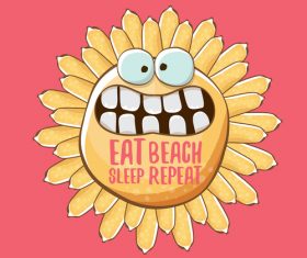 Eat sleep beach summer poster template vector 17