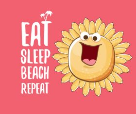 Eat sleep beach summer poster template vector 18