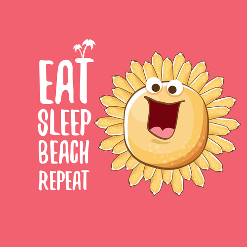 Eat sleep beach summer poster template vector 18