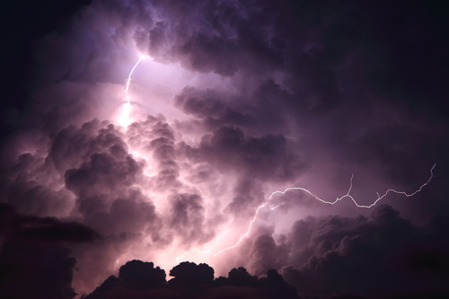Ever changing lightning in the cumulonimbus cloud Stock Photo 04