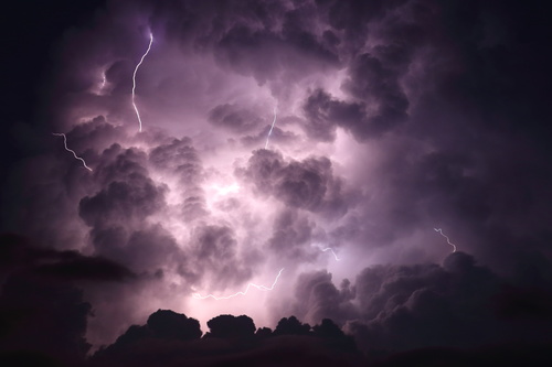 Ever changing lightning in the cumulonimbus cloud Stock Photo 13