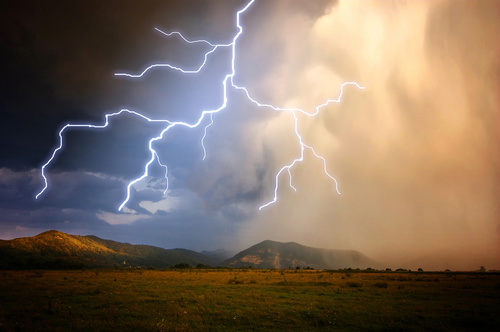 Ever changing lightning in the cumulonimbus cloud Stock Photo 14