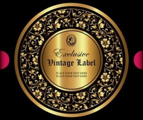 Exclusive vintage gold ornamental label vector 01