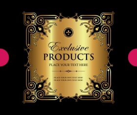 Exclusive vintage gold ornamental label vector 02