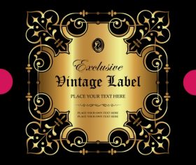 Exclusive vintage gold ornamental label vector 03