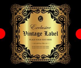 Exclusive vintage gold ornamental label vector 04