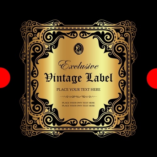 Exclusive vintage gold ornamental label vector 04