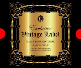 Exclusive vintage gold ornamental label vector 05