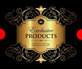 Exclusive vintage gold ornamental label vector 06