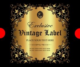 Exclusive vintage gold ornamental label vector 07