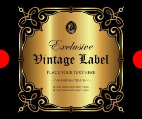Exclusive vintage gold ornamental label vector 08