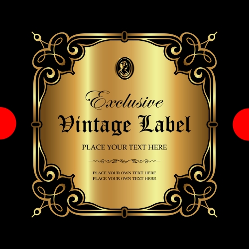 Exclusive vintage gold ornamental label vector 08