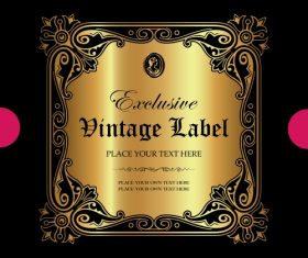 Exclusive vintage gold ornamental label vector 09