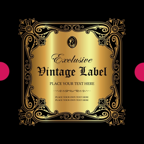 Exclusive vintage gold ornamental label vector 09