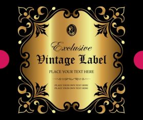 Exclusive vintage gold ornamental label vector 10