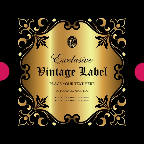 Exclusive vintage gold ornamental label vector 10