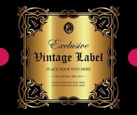 Exclusive vintage gold ornamental label vector 11