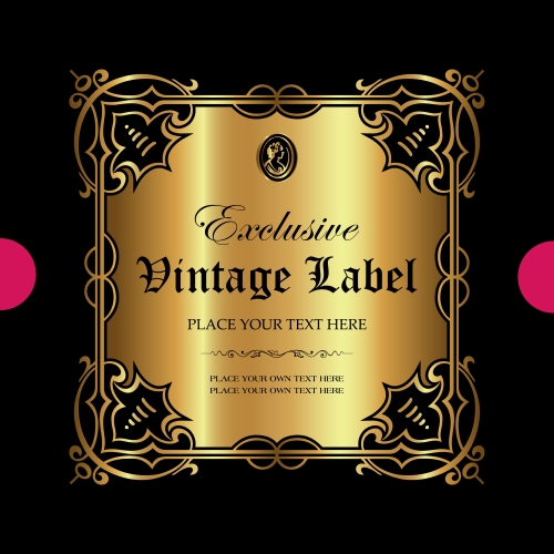 Exclusive vintage gold ornamental label vector 11