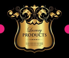 Exclusive vintage gold ornamental label vector 12