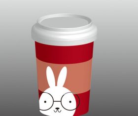 Eye rabbit vector cup material vector