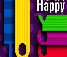 Fashion birthday card vectors