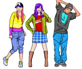 Fashion character design cartoon vector