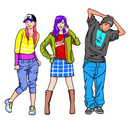 Fashion character design cartoon vector