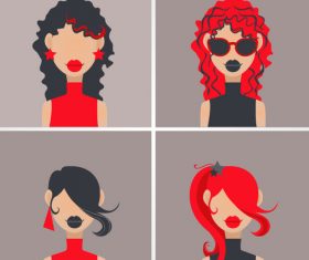 Fashion girl head portrait vector