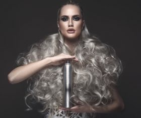 Fashion glamour girl with avant garde hairstyle Stock Photo 02