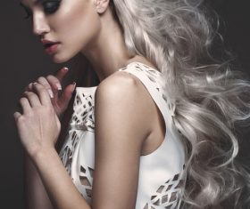 Fashion glamour girl with avant garde hairstyle Stock Photo 03