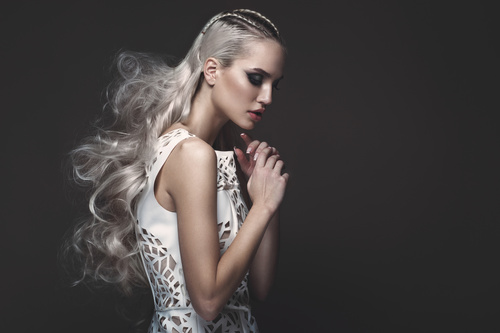 Fashion glamour girl with avant garde hairstyle Stock Photo 08