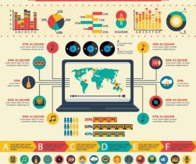 Fashion music infographic template vector