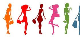 Fashion shopping girls illustration vector 04