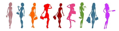 Fashion shopping girls illustration vector 04