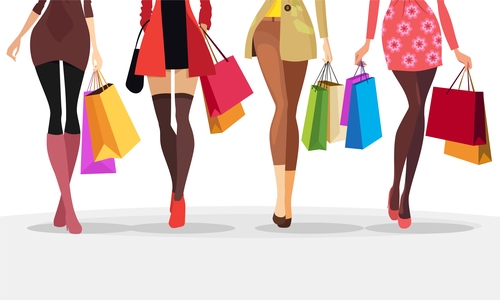 Fashion shopping girls illustration vector 10