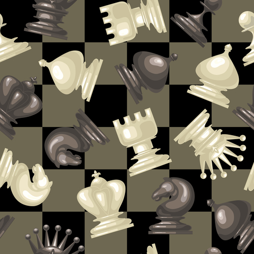 Figure chess seamless pattern vector