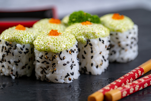 Fish roe sushi Stock Photo