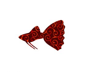 Fish spiral pattern design vector 07