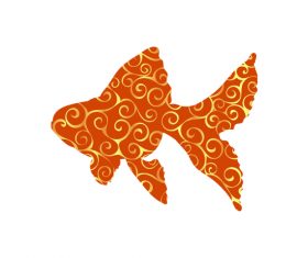 Fish spiral pattern design vector 08