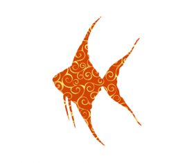 Fish spiral pattern design vector 09