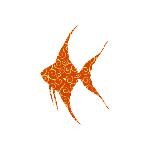 Fish spiral pattern design vector 09