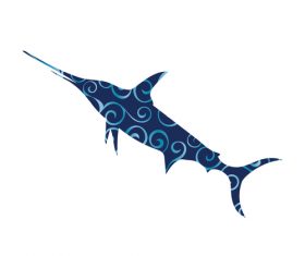 Fish spiral pattern design vector 12