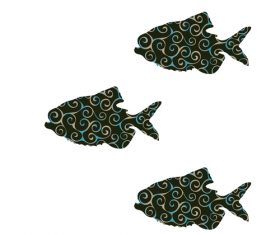 Fish spiral pattern design vector 13