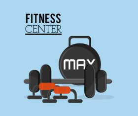 Fitness center sign design vectors 01