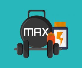 Fitness center sign design vectors 02