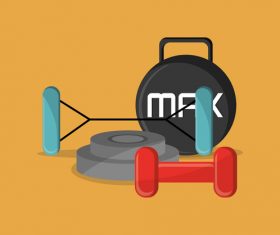 Fitness center sign design vectors 05