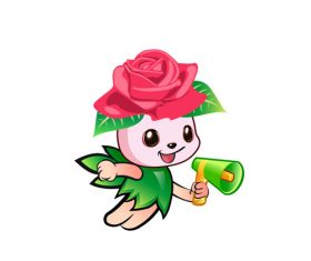 Flower cartoon man vector