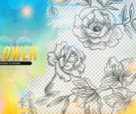 Flower lines photoshop brushes