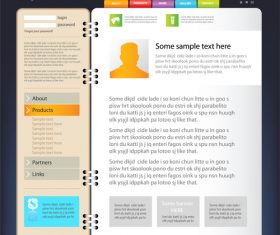 Fold style website template vector